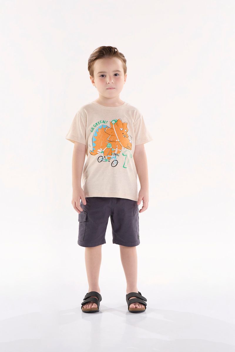 Camiseta-Infantil-para-Menino-em-Meia-Malha-Linho--Bege--Up-Baby
