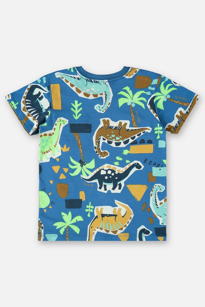 Camiseta-Infantil-para-Menino-em-Meia-Malha--Azul--Up-Baby