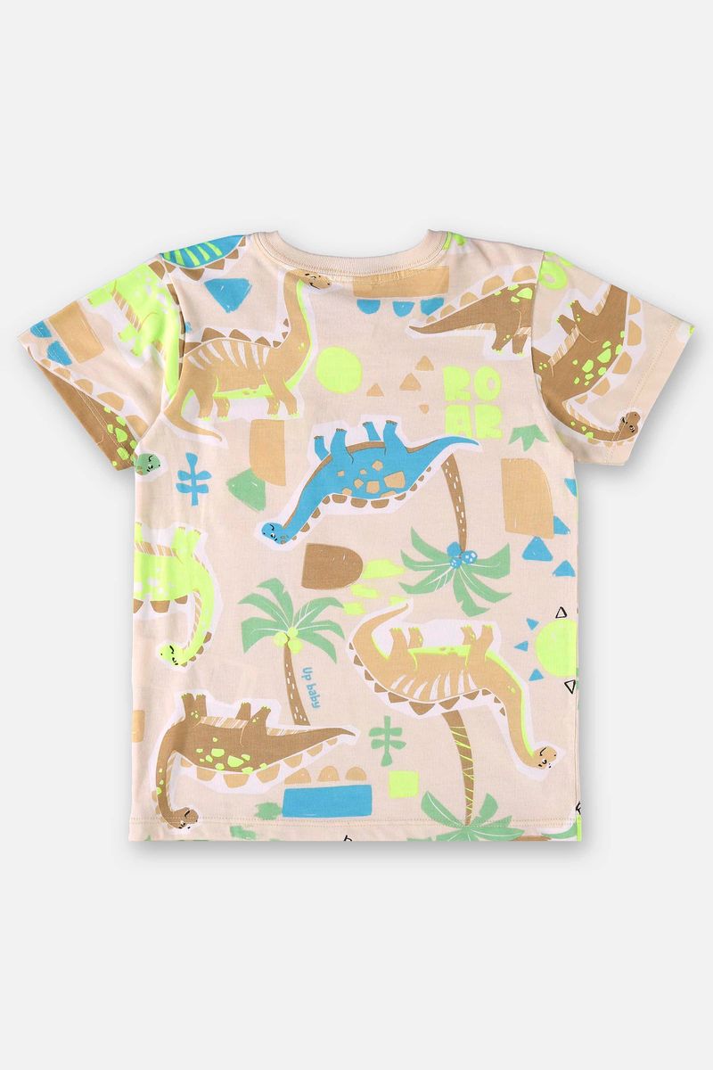 Camiseta-Infantil-para-Menino-em-Meia-Malha--Marrom--Up-Baby