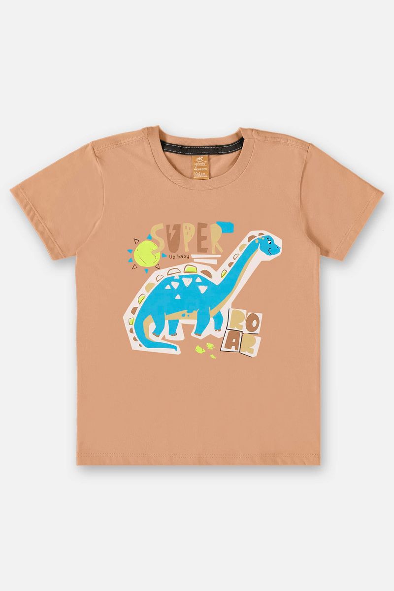 Conjunto-Camiseta-e-Bermuda-Infantil-para-Menino--Marrom--Up-Baby