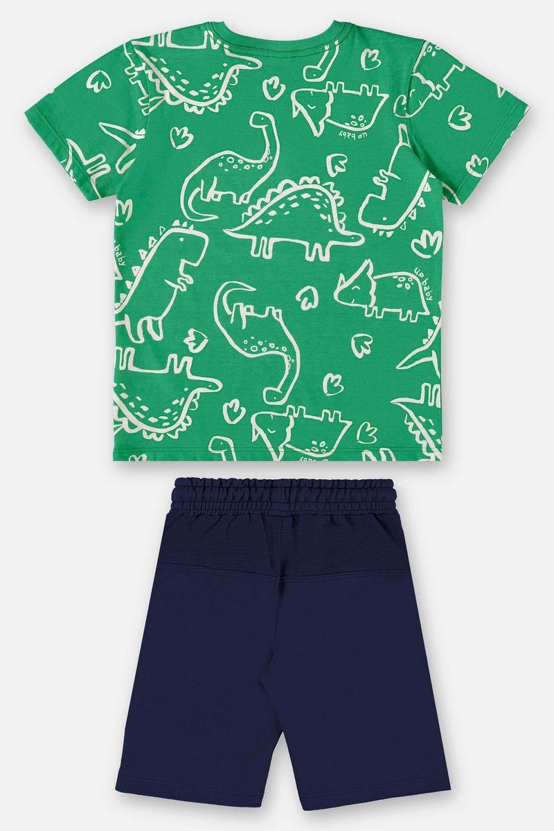 Conjunto-Infantil-para-Meninos-com-Camiseta-e-Bermuda--Verde--Up-Baby