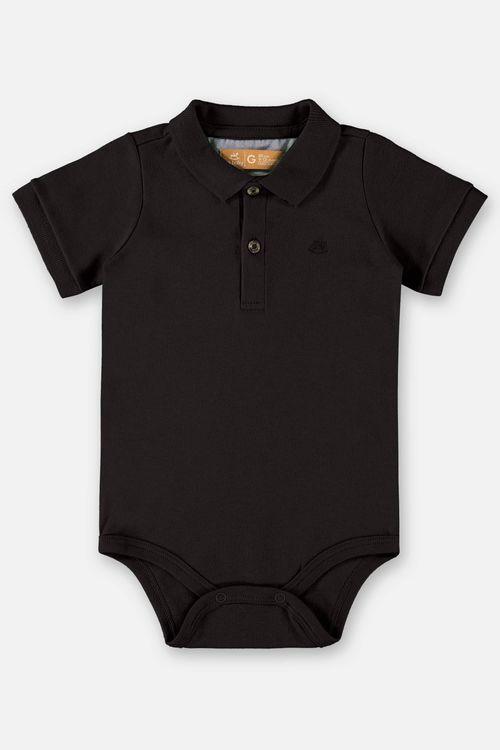 Body Polo em Suedine para Bebê Menino (Preto) Up Baby