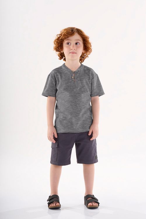 Bata Infantil para Menino em Malha Flamê (Preto) Up Baby