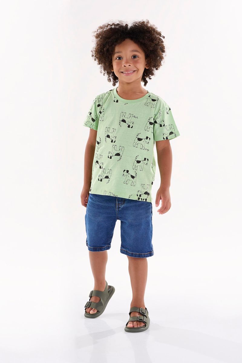 Camiseta-em-Meia-Malha-Flame-Infantil-para-Menino--Verde--Up-Baby