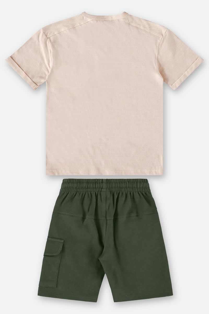 Conjunto-Infantil-para-Menino-com-Camiseta-e-Bermuda--Bege--Up-Baby