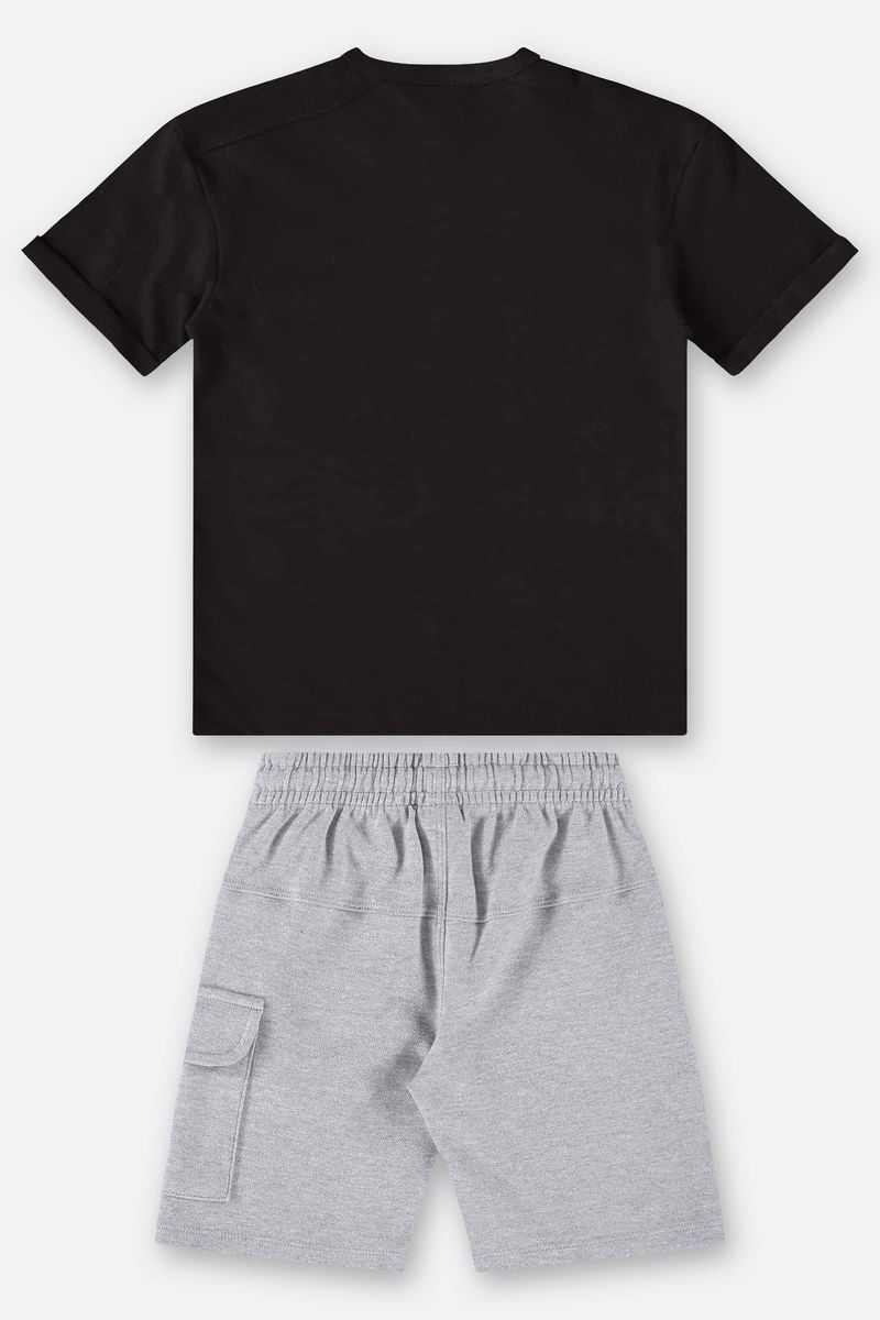 Conjunto-Infantil-para-Menino-com-Camiseta-e-Bermuda--Preto--Up-Baby
