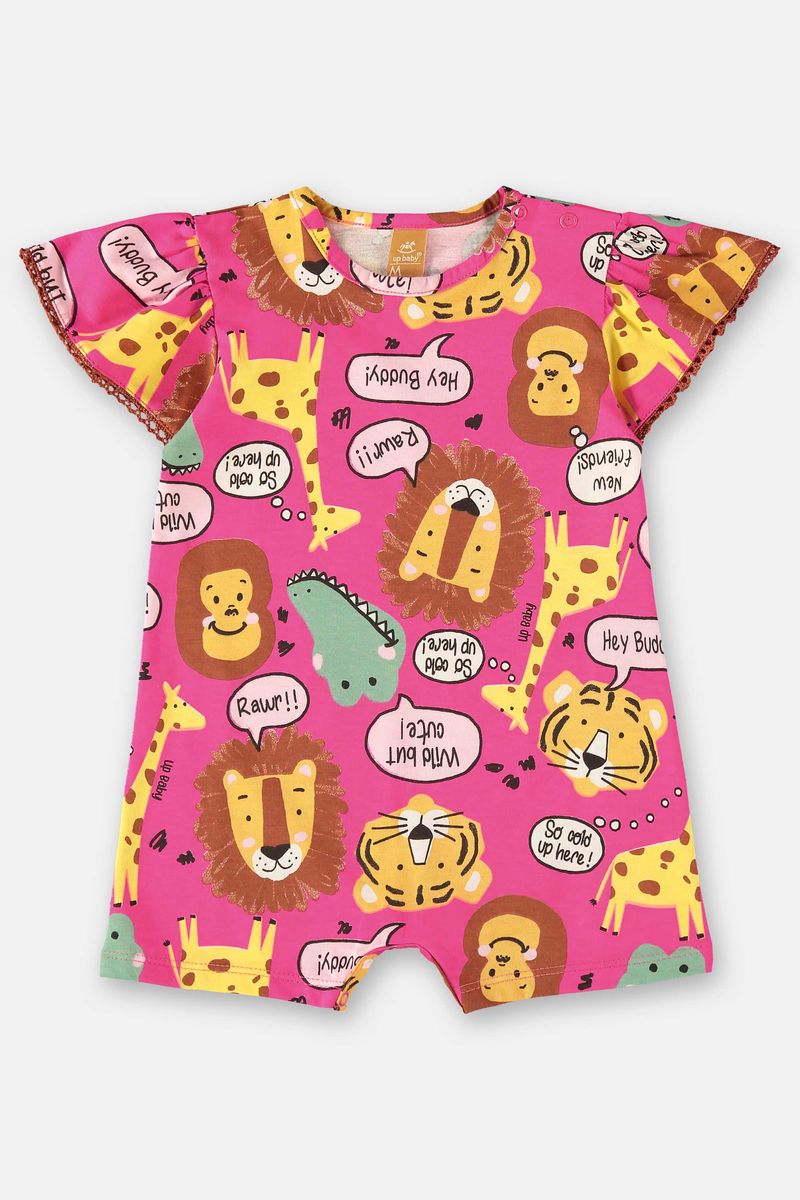 Macaquinho-e-Faixa-de-Cabelo-para-Bebe-Menina--Rosa-Pink--Up-Baby
