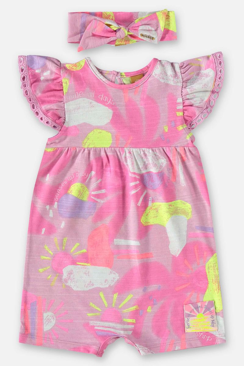 Macaquinho-e-Faixa-de-Cabelo-para-Bebe-Menina--Rosa--Up-Baby