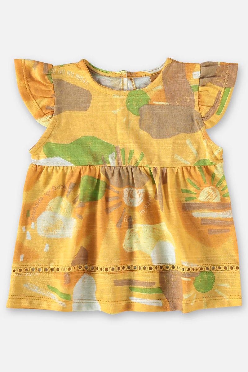 Conjunto-para-Bebe-Menina-com-Bata-e-Short--Amarelo--Up-Baby