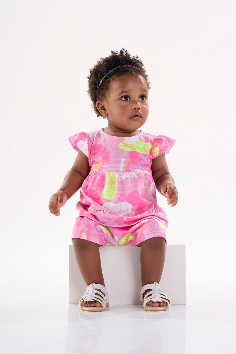 Conjunto-para-Bebe-Menina-com-Bata-e-Short--Rosa--Up-Baby