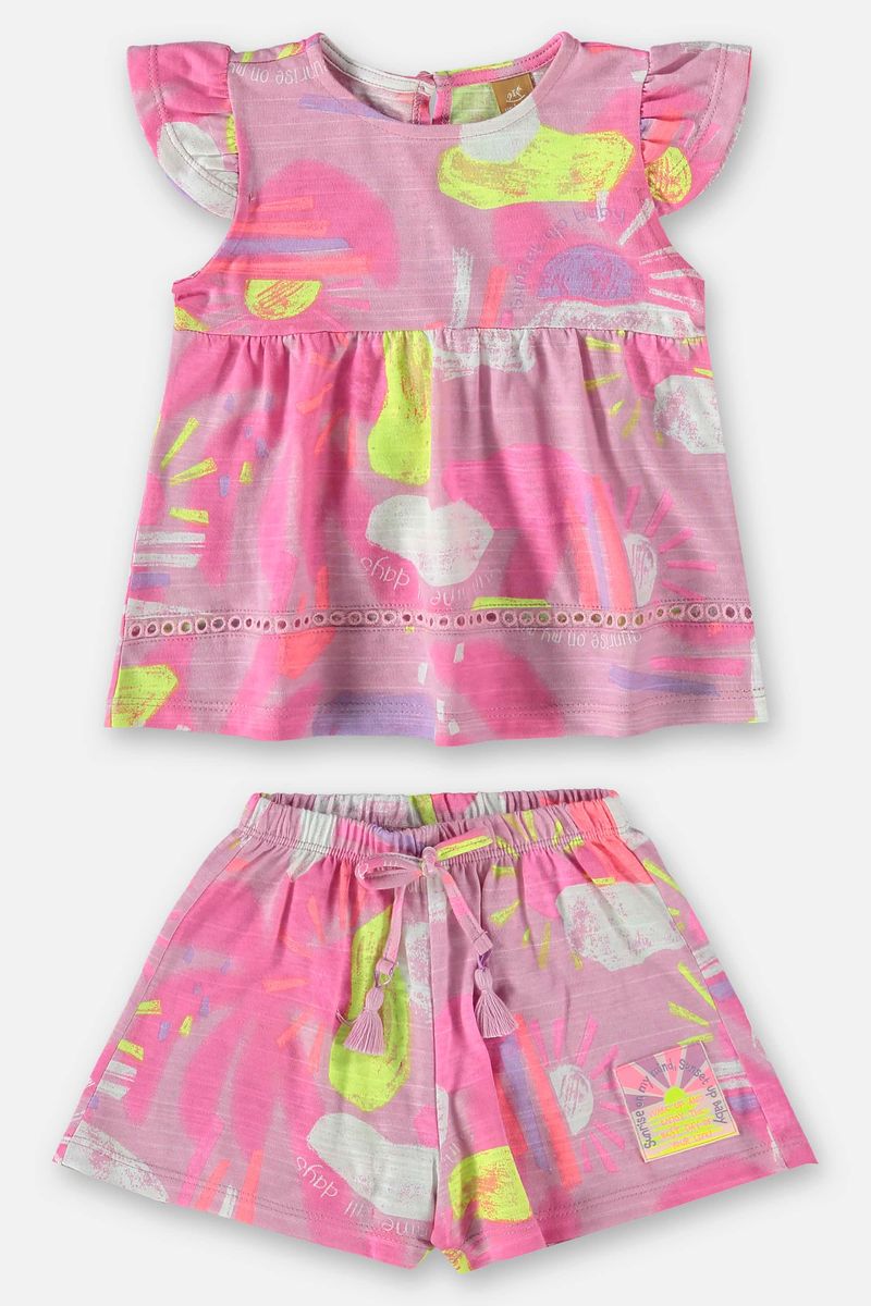 Conjunto-para-Bebe-Menina-com-Bata-e-Short--Rosa--Up-Baby