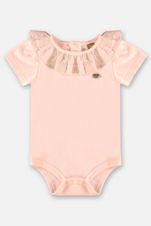 Body para Bebê Menina em Suedine (Rosa Claro) Up Baby