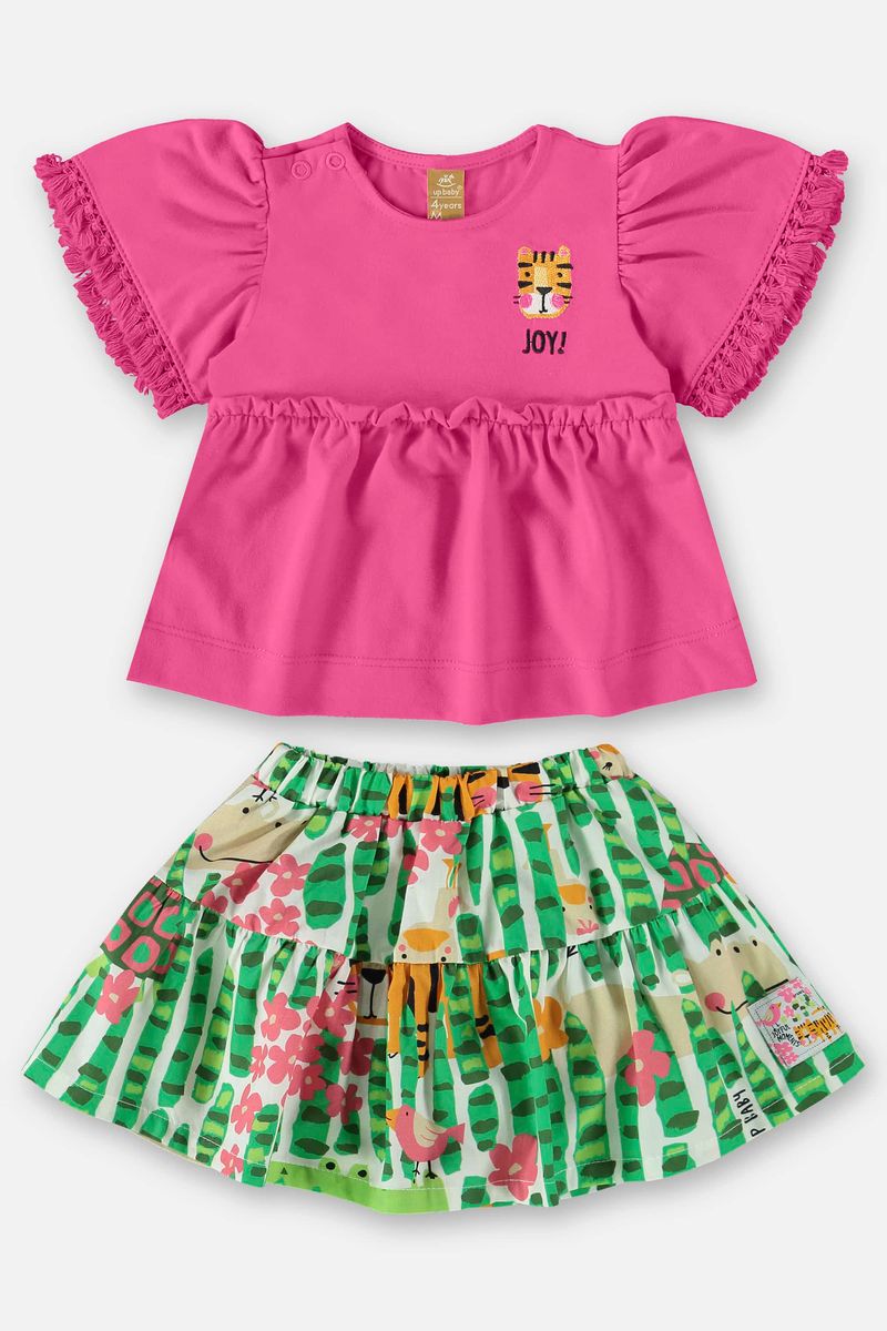 Conjunto-para-Bebe-Menina-com-Bata-e-Shorts-Saia--Rosa-Pink--Up-Baby
