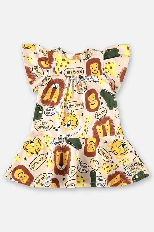 Vestido para Bebê em Meia Malha (Bege) Up Baby