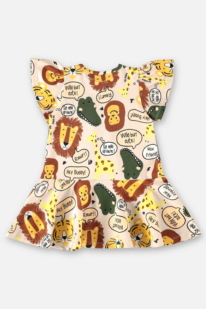 Vestido-para-Bebe-em-Meia-Malha--Bege--Up-Baby