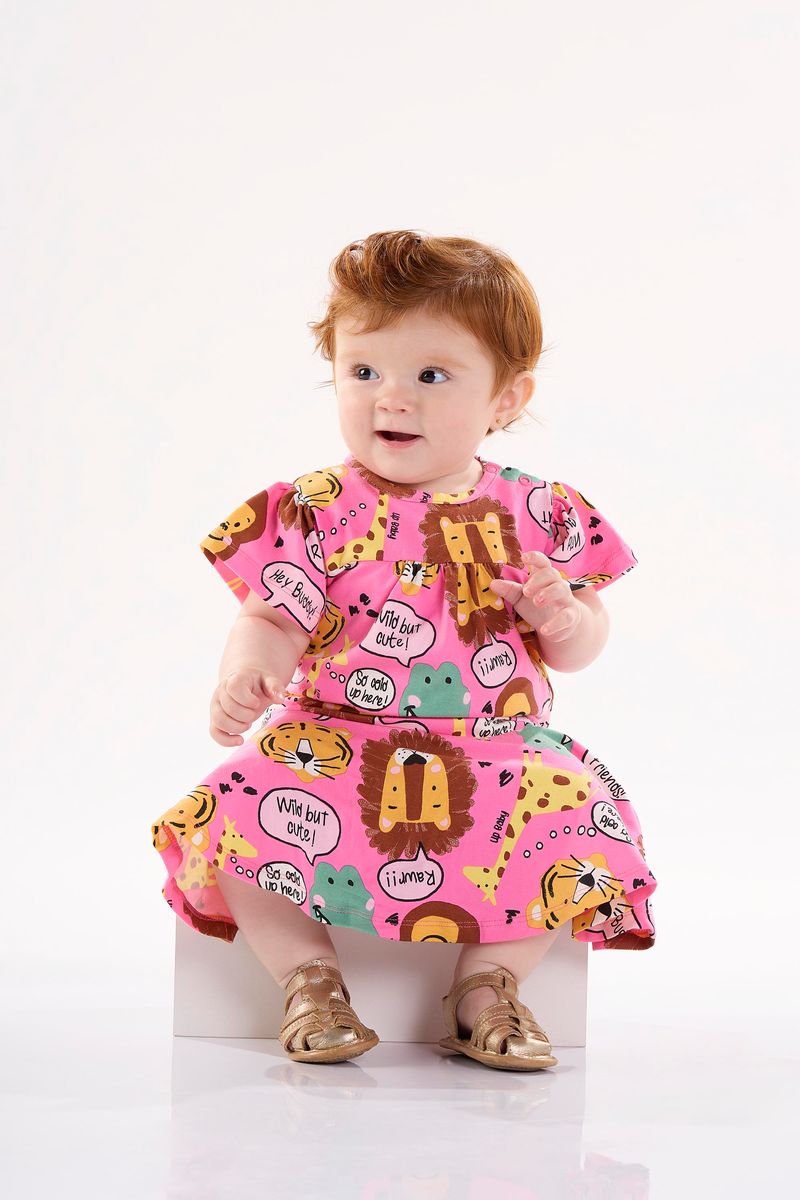 Vestido-para-Bebe-em-Meia-Malha--Rosa-Pink--Up-Baby