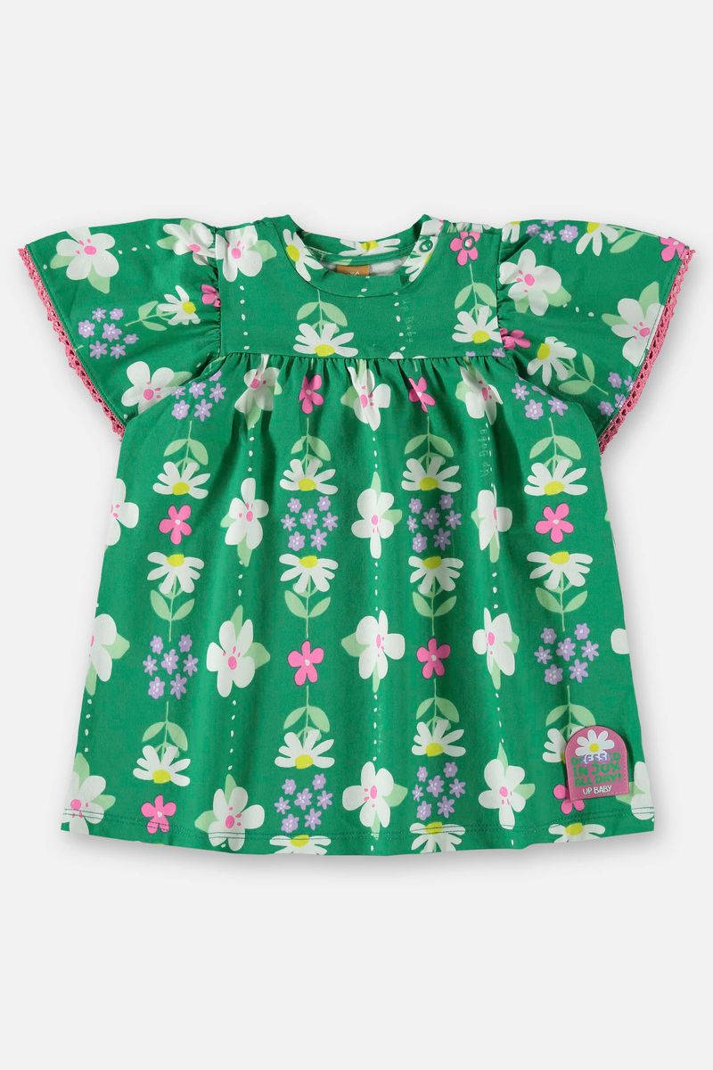 Vestido-em-Cotton-para-Bebe--Verde--Up-Baby
