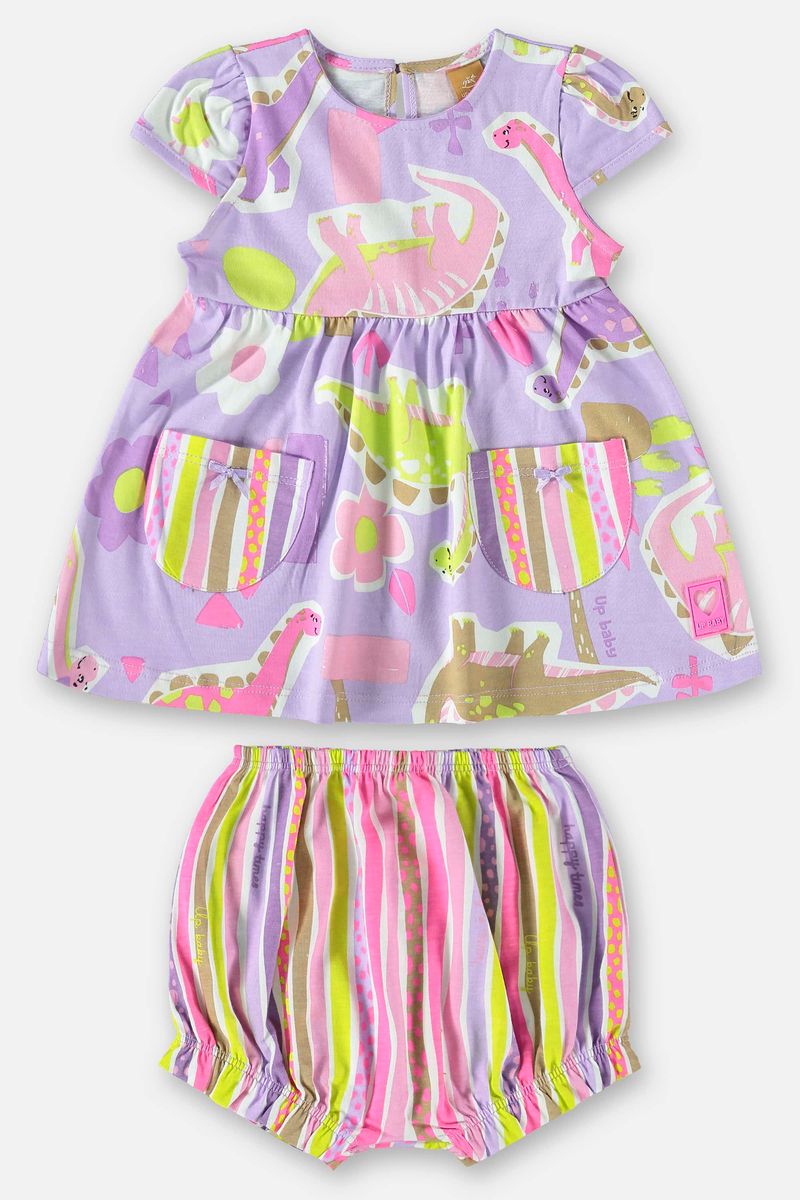Conjunto-para-Bebe-Menina-com-Vestido-e-Calcinha--Roxo--Up-Baby