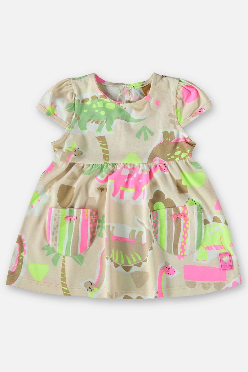 Conjunto-para-Bebe-Menina-com-Vestido-e-Calcinha--Bege--Up-Baby