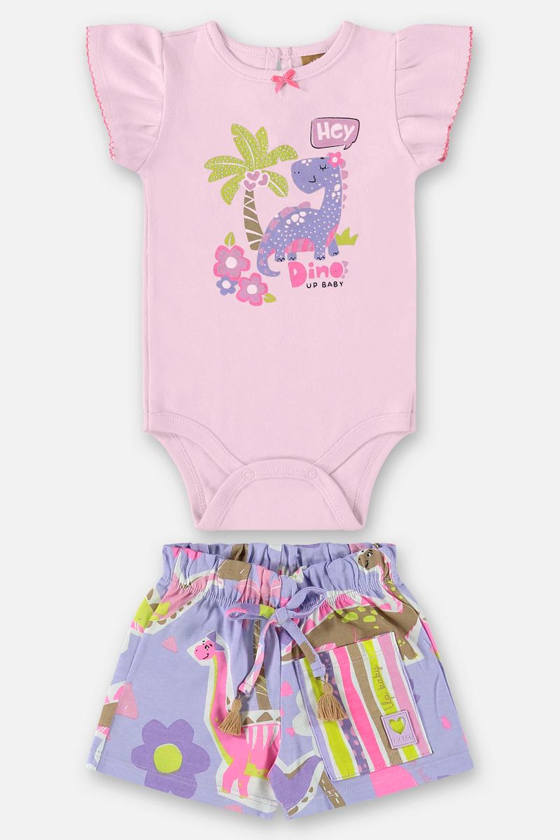 Conjunto-para-Bebe-Menina-com-Body-e-Short--Roxo--Up-Baby