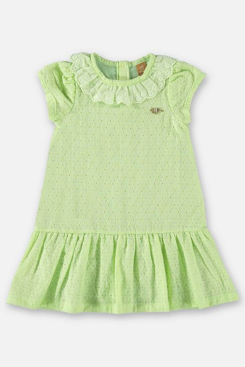 Vestido para Bebê em Tecido Laise Forrado (Verde) Up Baby