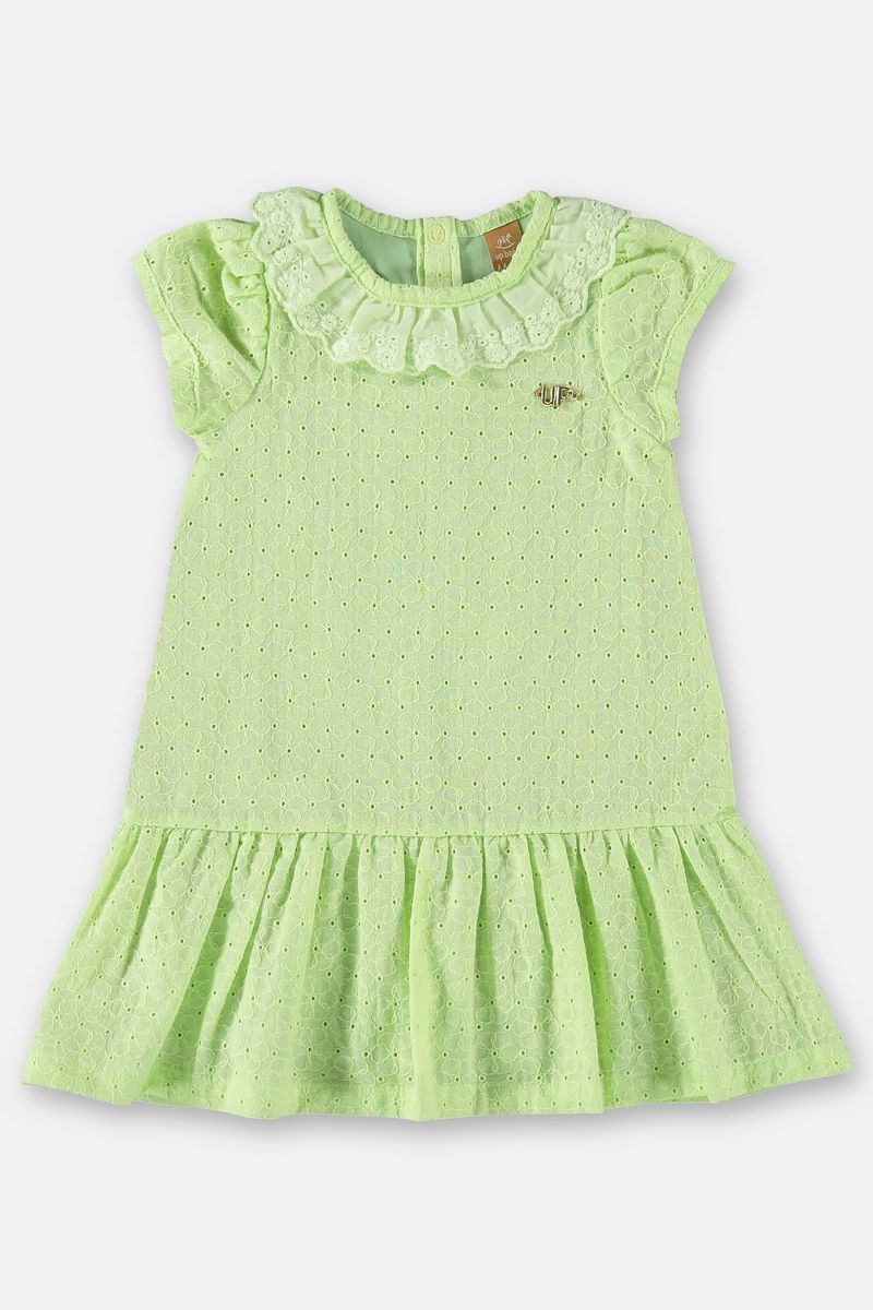 Vestido-para-Bebe-em-Tecido-Laise-Forrado--Verde--Up-Baby