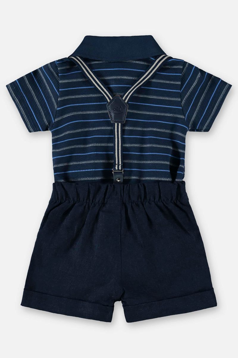Conjunto-com-Body-e-Bermuda-para-Bebe-Menino--Azul-Marinho--Up-Baby