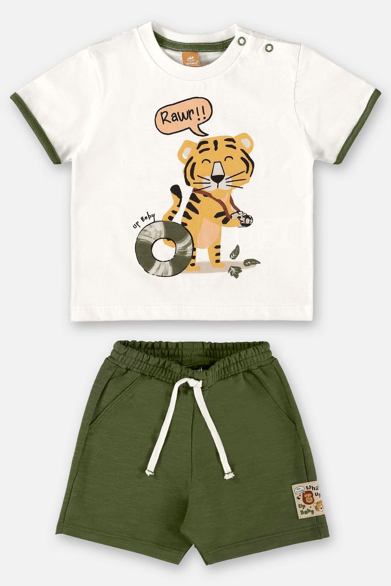 Conjunto-para-Bebe-Menino-com-Camiseta-e-Bermuda--Off-White--Up-Baby