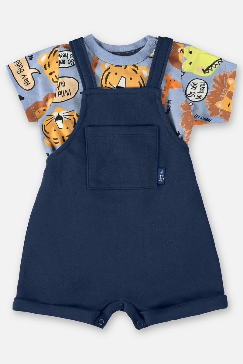 Conjunto-para-Bebe-Menino-com-Jardineira-e-Body--Azul-Marinho--Up-Baby