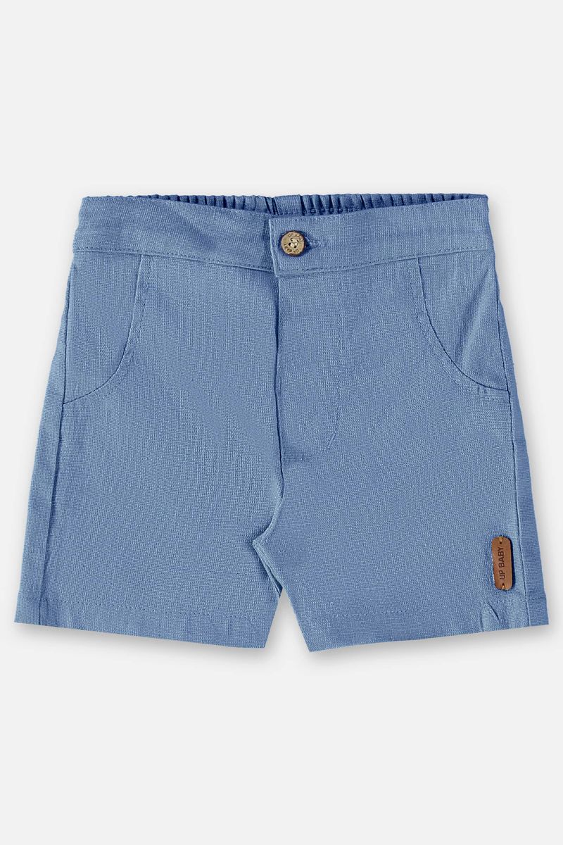 Bermuda-para-Bebe-Menino-em-Linho--Azul--Up-Baby