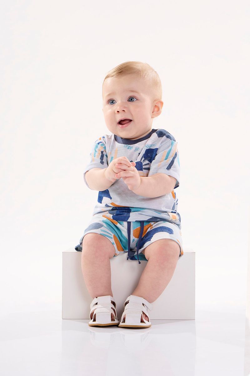 Conjunto-para-Bebe-Menino-com-Camiseta-e-Bermuda--Azul--Up-Baby