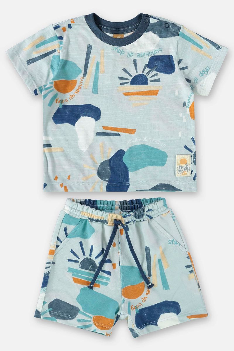 Conjunto-para-Bebe-Menino-com-Camiseta-e-Bermuda--Azul--Up-Baby