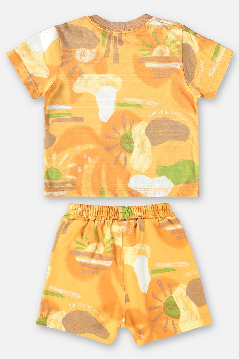 Conjunto-para-Bebe-Menino-com-Camiseta-e-Bermuda--Amarelo--Up-Baby