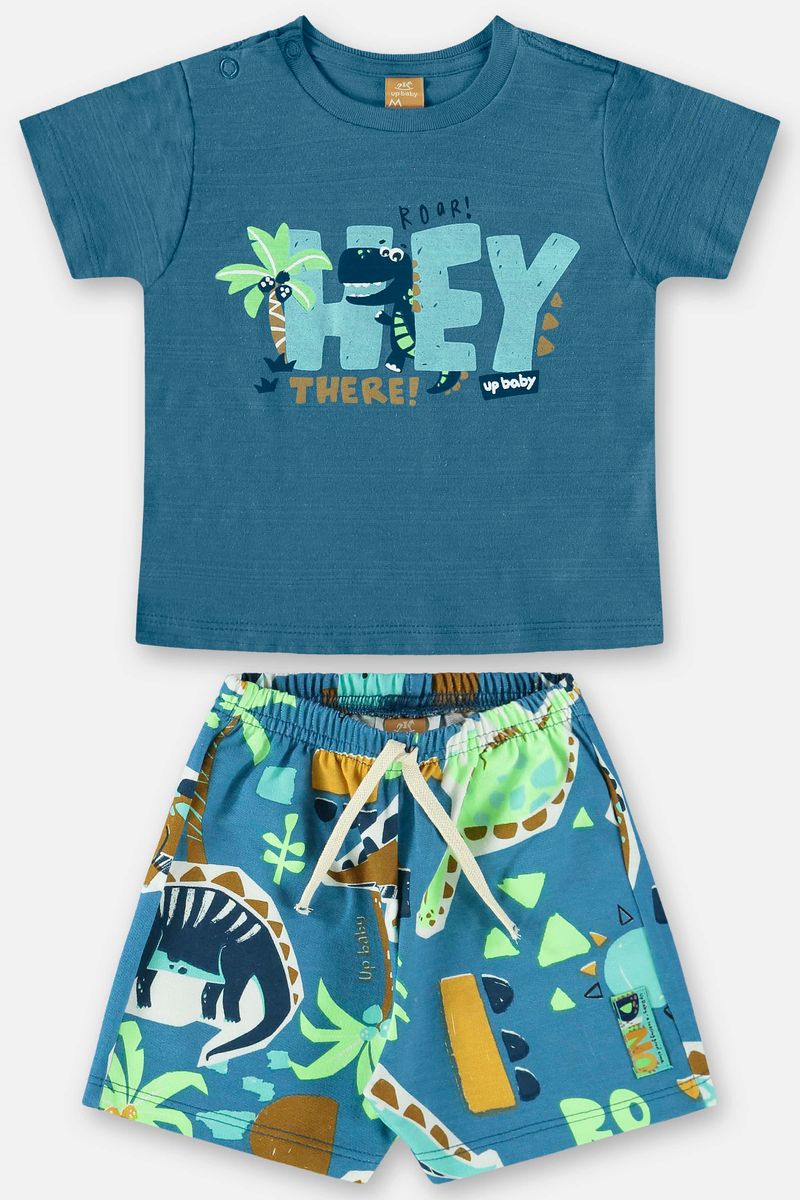 Conjunto-para-Bebe-Menino-com-Camiseta-e-Bermuda--Azul--Up-Baby