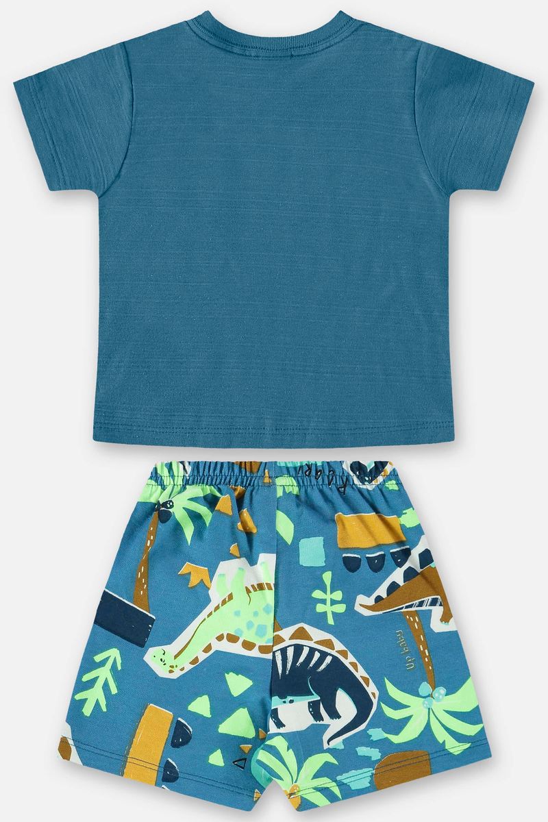 Conjunto-para-Bebe-Menino-com-Camiseta-e-Bermuda--Azul--Up-Baby