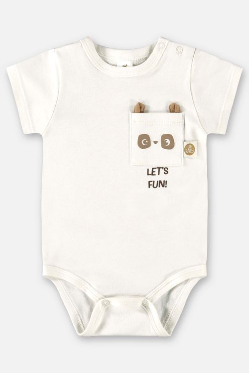 Body Comfy Unissex para Bebê em Suedine (Off White) Up Baby