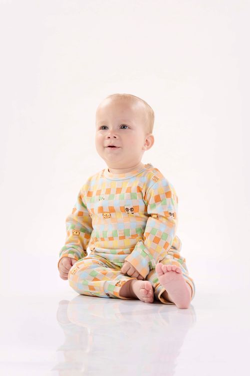 Macaquinho Comfy Unissex para Bebê em Suedine (Bege) Up Baby