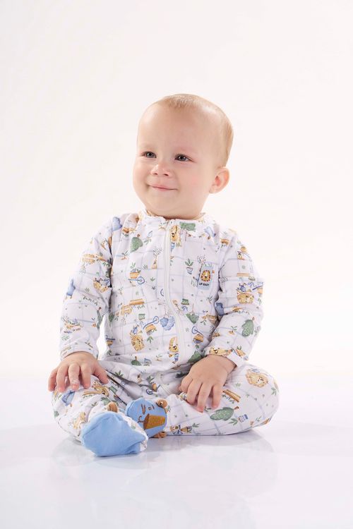 Macacão Comfy Unissex para Bebê em Suedine (Branco) Up Baby