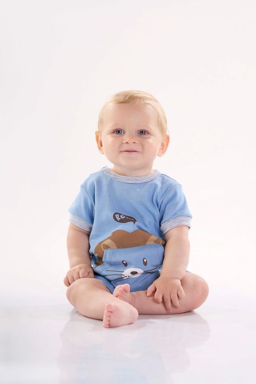 Macaquinho Comfy para Bebê Menino em Suedine (Azul) Up Baby