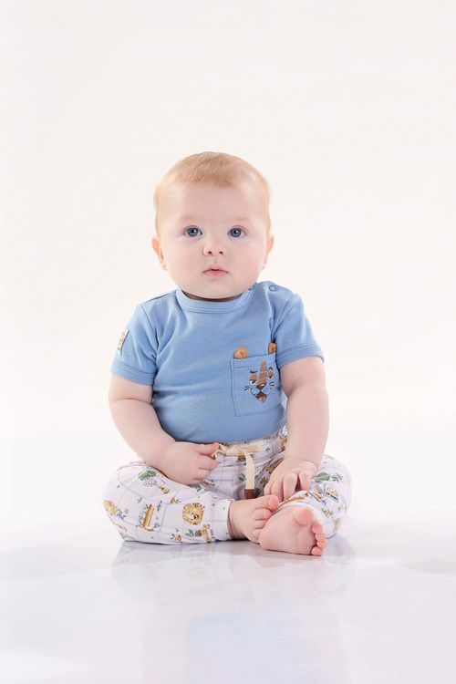 Body Comfy para Bebê Menino em Suedine (Azul) Up Baby