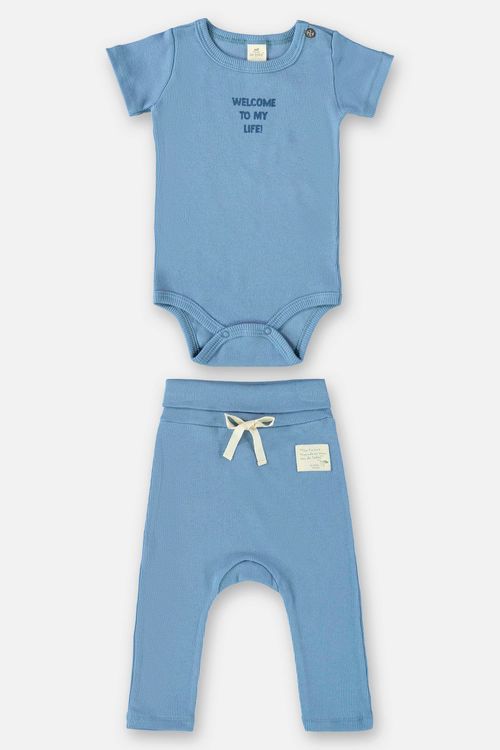 Conjunto Nature Unissex para Bebê com Body e Calça (Azul) Up Baby