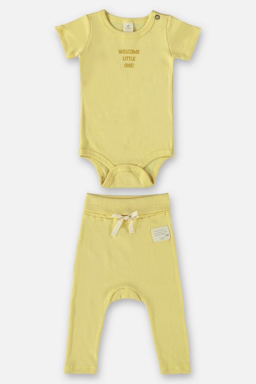 Conjunto Nature Unissex para Bebê com Body e Calça (Amarelo) Up Baby