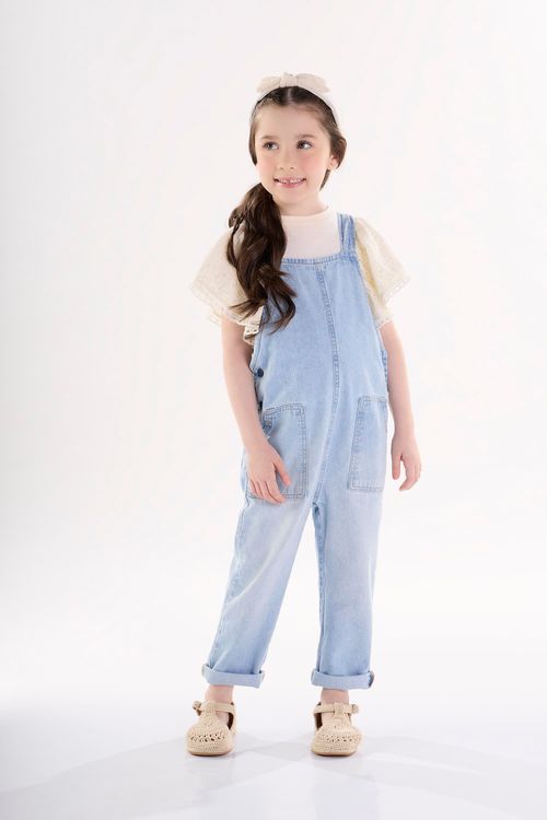 Jardineira Jeans Unissex Infantil (Azul) Up Baby