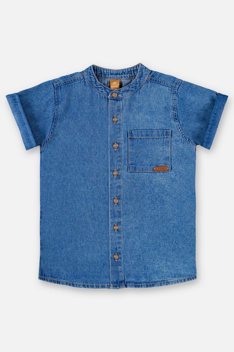 Camisa-Jeans-Infantil-para-Menino--Azul--Up-Baby
