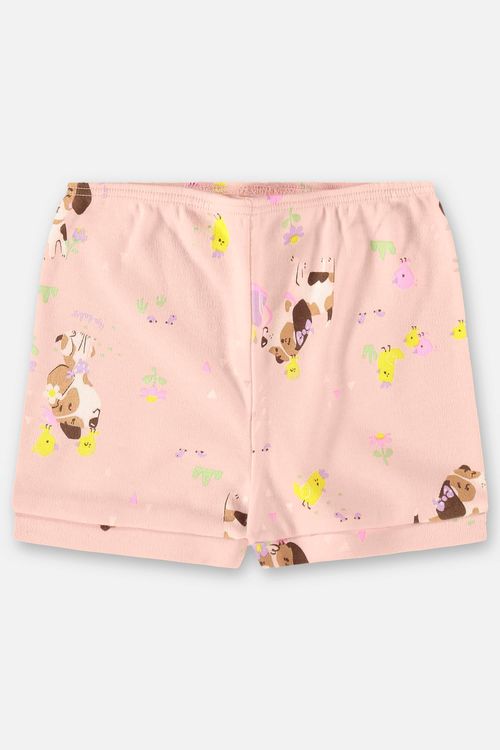 Short Essentials para Bebê Menina em Suedine (Rosa Claro) Up Baby