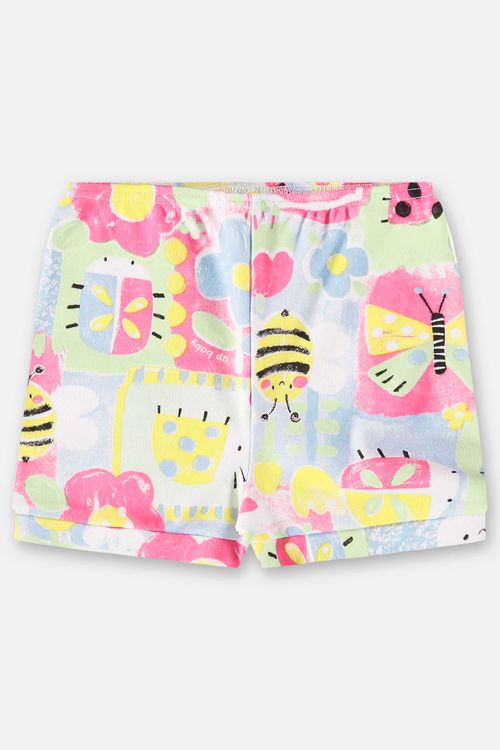 Short Essentials para Bebê Menina em Suedine (Branco) Up Baby