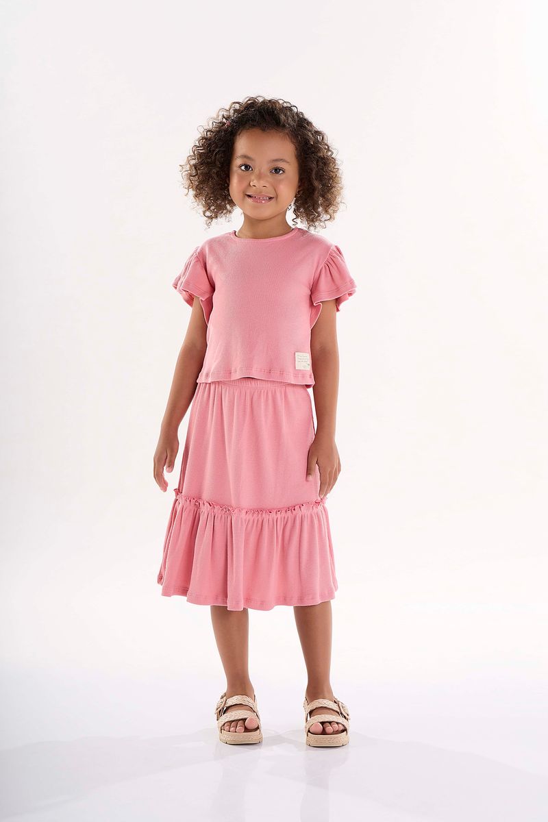 Conjunto-Infantil-Nature-para-Menina-com-Bata-e-Saia--Rosa--Up-Baby