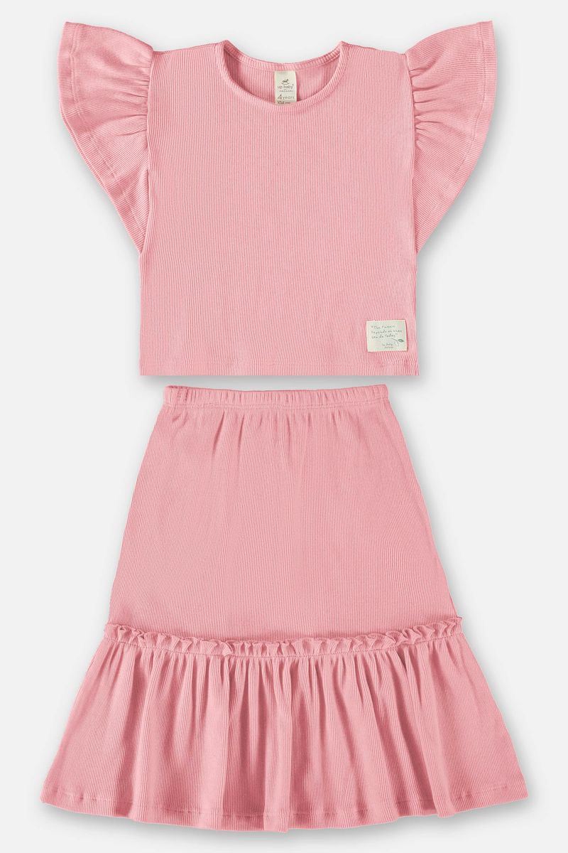Conjunto-Infantil-Nature-para-Menina-com-Bata-e-Saia--Rosa--Up-Baby
