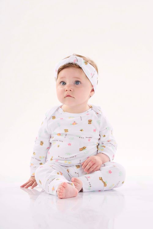 Calça Essentials para Bebê Menina em Suedine (Branco) Up Baby