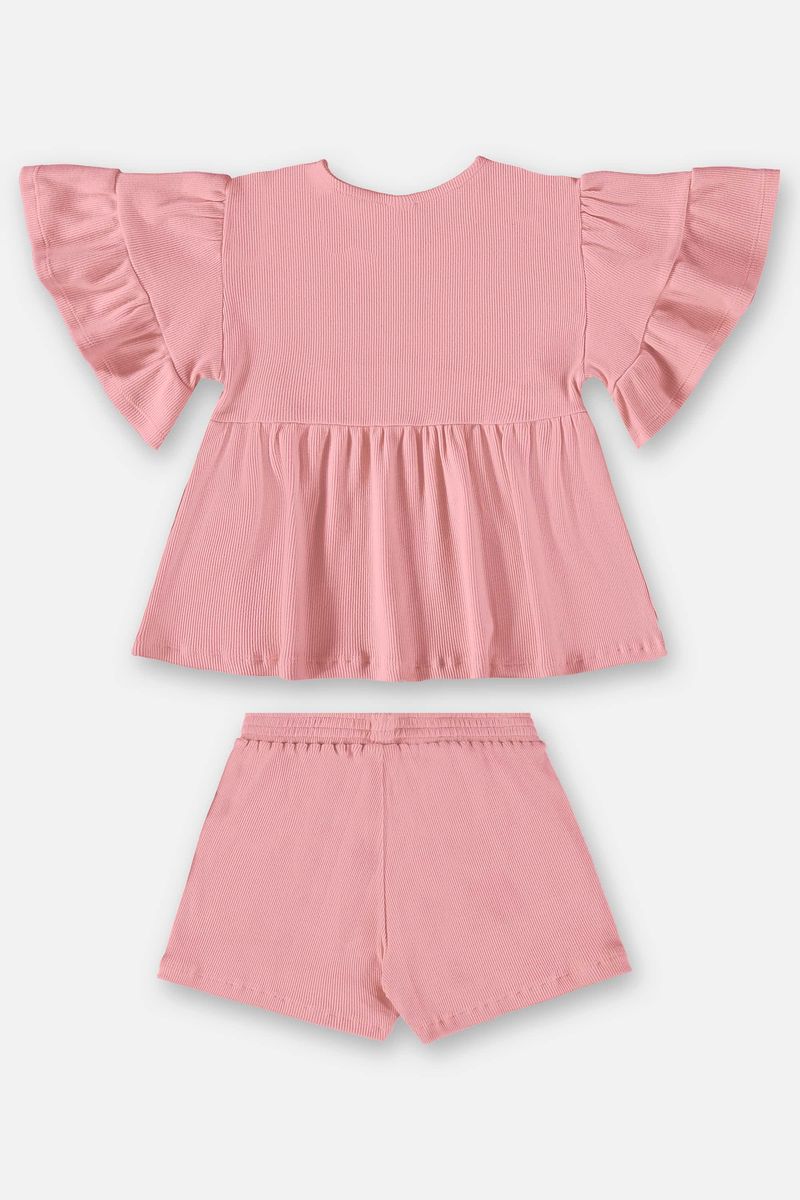 Conjunto-Infantil-para-Menina-com-Blusa-e-Shorts--Rosa--Up-Baby